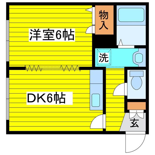 ジョンスノーハウス(1DK/2階)の間取り写真