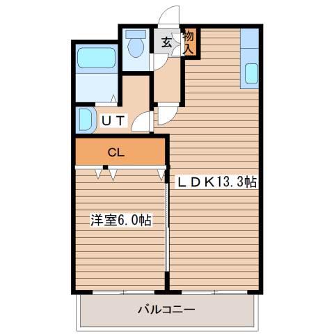 プラグレスII(1LDK/3階)の間取り写真