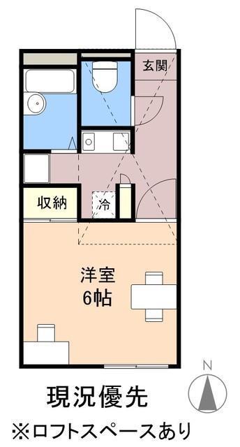 カーサ・MOKUREN(1K/1階)の間取り写真