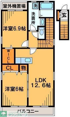 コンフォート111(2LDK/2階)の間取り写真