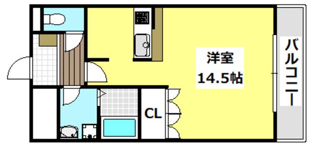 エトワール新在家(ワンルーム/1階)の間取り写真