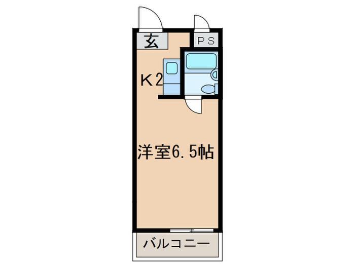 寺田ガーデンハイツ2番館(1K/4階)の間取り写真