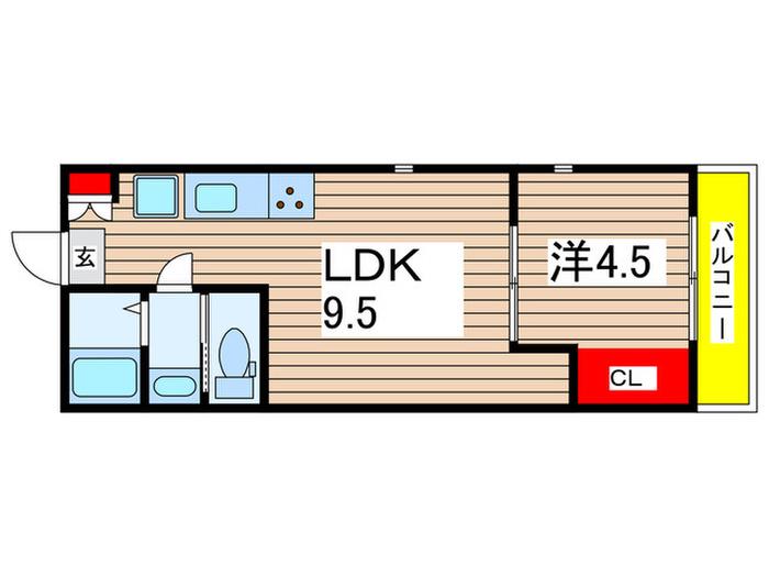 LIKE星久喜B棟(1LDK/3階)の間取り写真