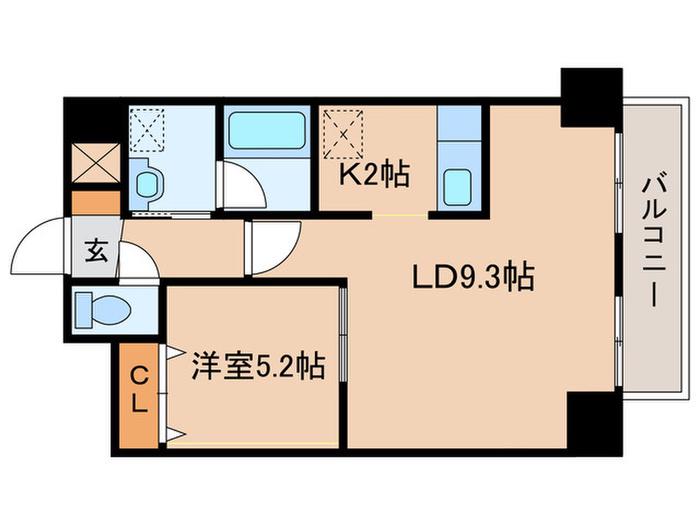 メゾンド北円山さくら(1LDK/3階)の間取り写真