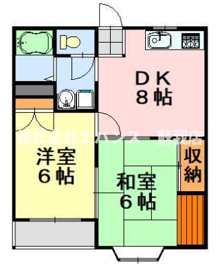 イマイビューハイツ(2DK/1階)の間取り写真