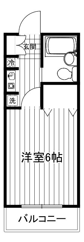 メゾンサンルーツ(1K/2階)の間取り写真