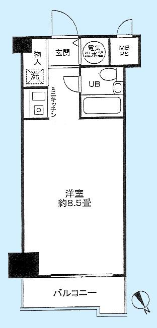 ライオンズプラザ山下公園(1K/5階)の間取り写真