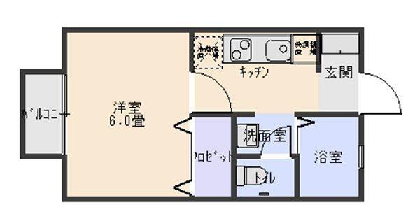 セジュールHORI II(1K/1階)の間取り写真