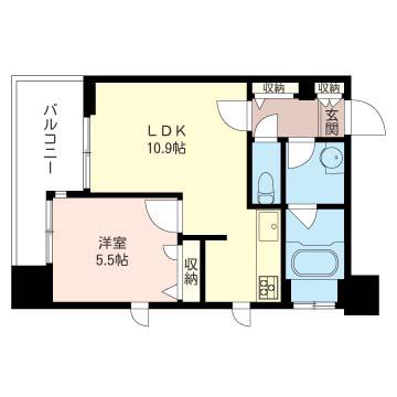 マストライフ中野坂上ANNEX(1LDK/11階)の間取り写真
