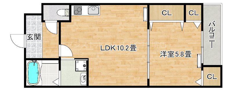 プライムメゾン・ソレイユ(1LDK/1階)の間取り写真