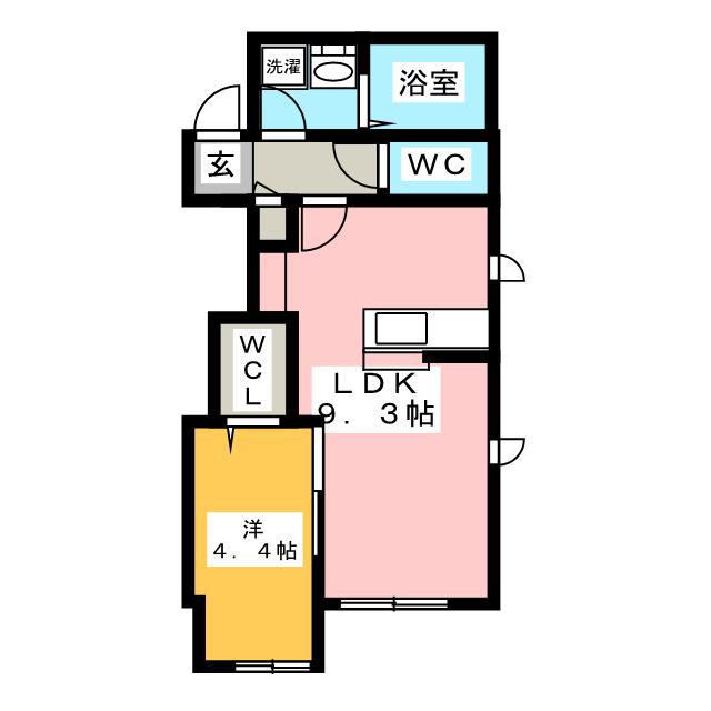 ポルト ボヌール(1LDK/1階)の間取り写真