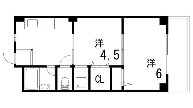 マンションエイト(2K/1階)の間取り写真