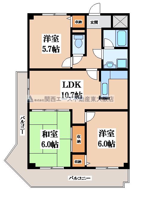 グランエストヨシタ(3LDK/4階)の間取り写真
