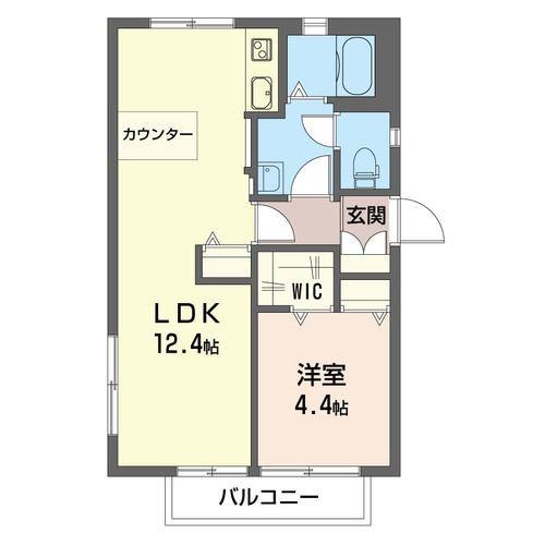 メゾン逆井C(1LDK/2階)の間取り写真