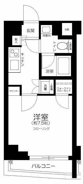 AXAS IARETH西大島(1K/2階)の間取り写真