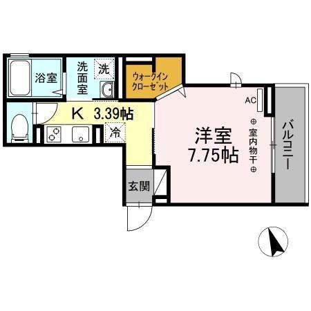 メゾンルミエール(1K/3階)の間取り写真