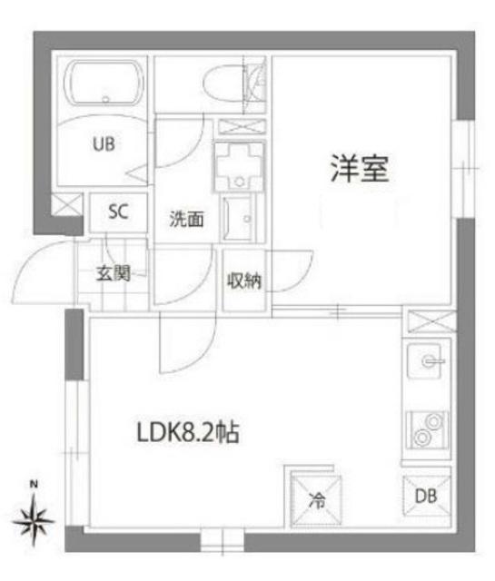 CASA PIAZZA池袋(1LDK/4階)の間取り写真
