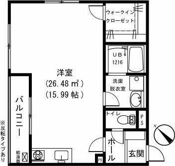 カーサセルロ(ワンルーム/2階)の間取り写真