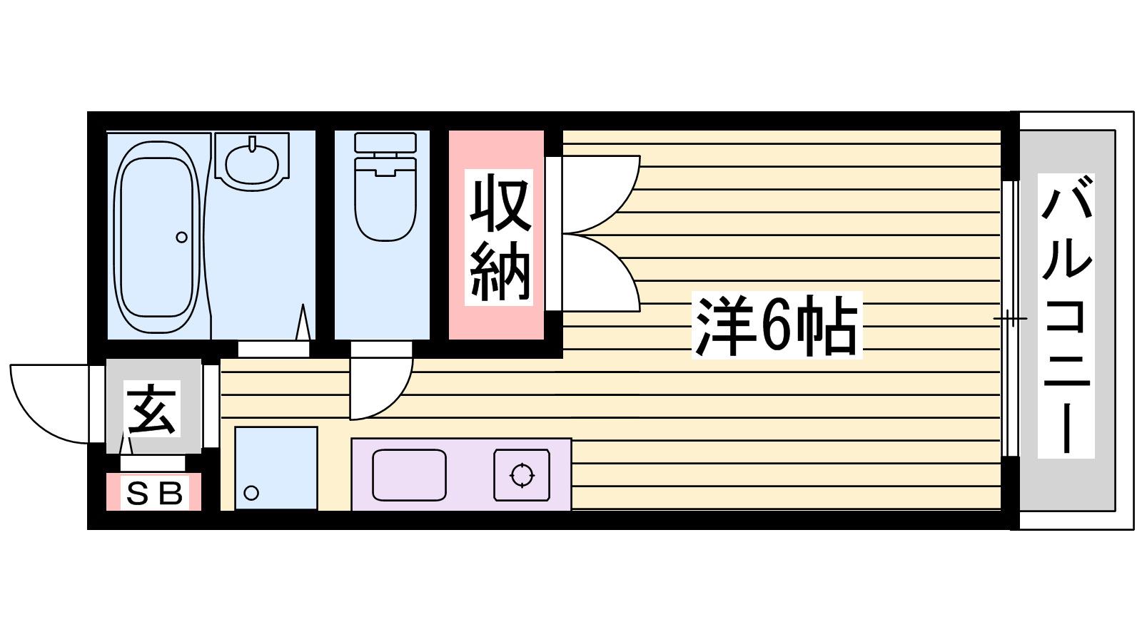 セレッソ壱番館(ワンルーム/2階)の間取り写真