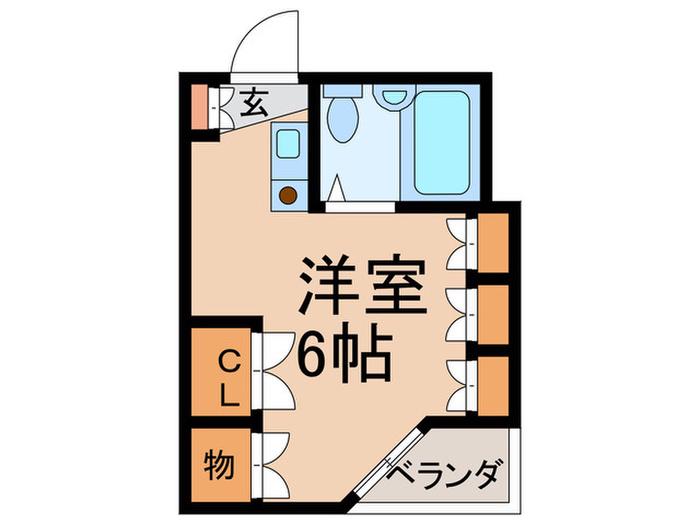 コーラルパレス(ワンルーム/2階)の間取り写真
