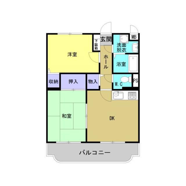 サングリーン藤沢(2DK/1階)の間取り写真