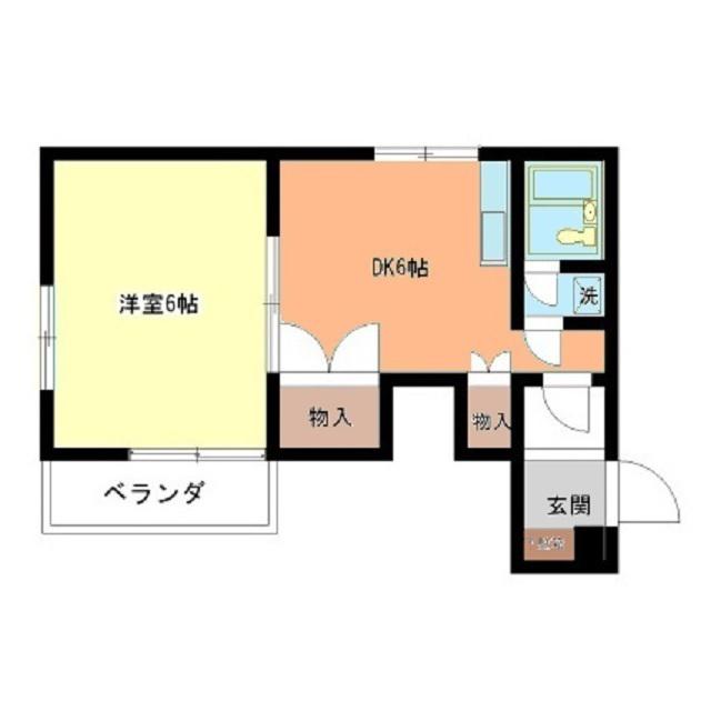 エトワール大成(1DK/2階)の間取り写真
