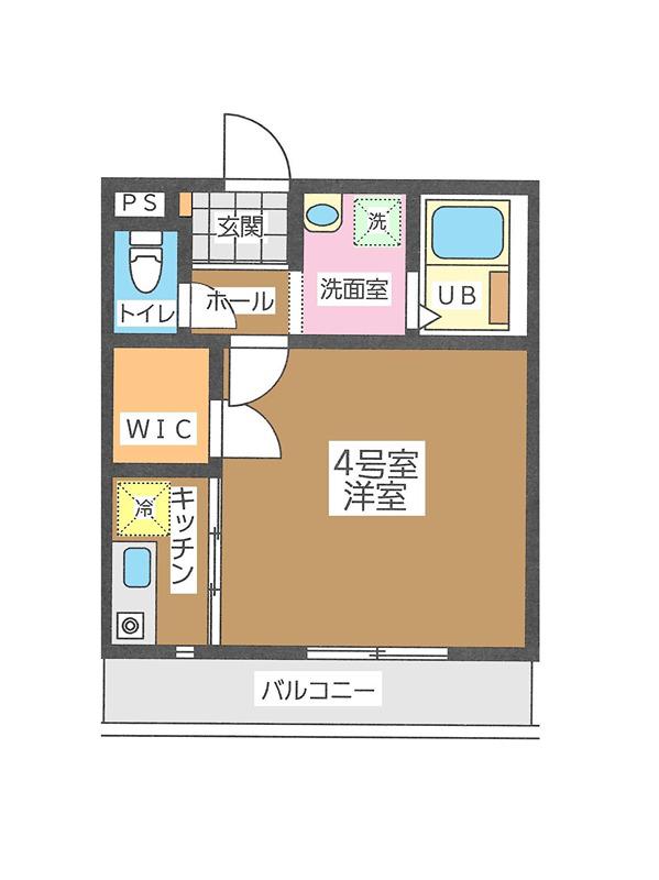 京成松戸線 習志野駅 徒歩4分 3階建 築8年(1K/3階)の間取り写真