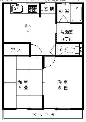 メゾンレシア(2DK/2階)の間取り写真