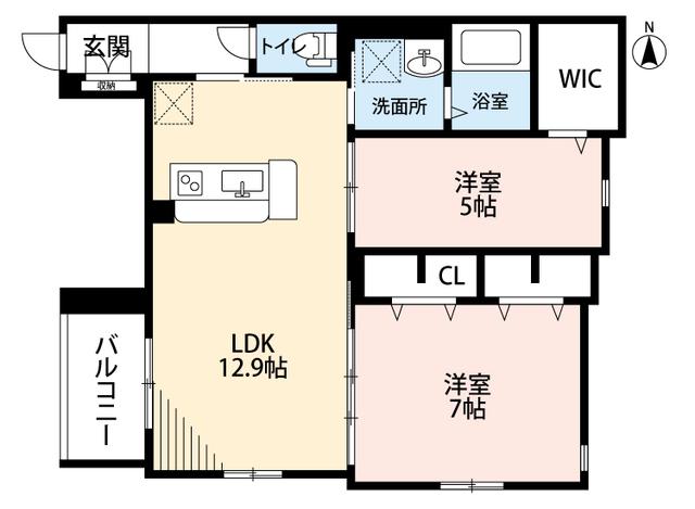 大阪市住吉区長居東1丁目PJ(1LDK/3階)の間取り写真