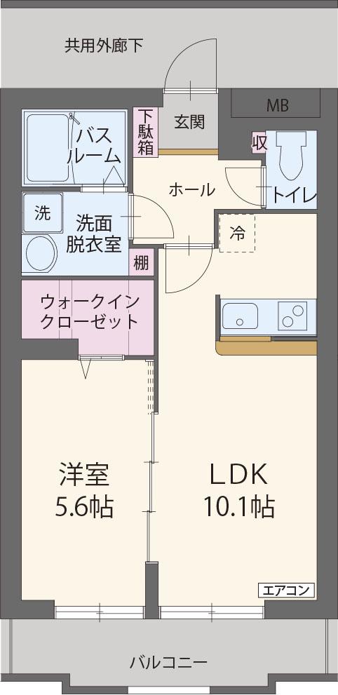 サンフィールドイースト(1LDK/1階)の間取り写真