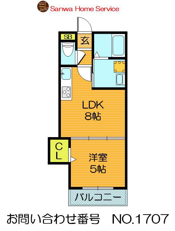 クリエオーレ茨田大宮IV(1LDK/3階)の間取り写真