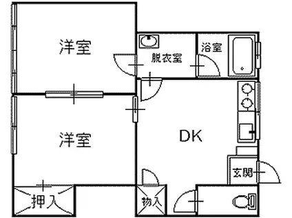 ハイム小笠原(2DK/2階)の間取り写真