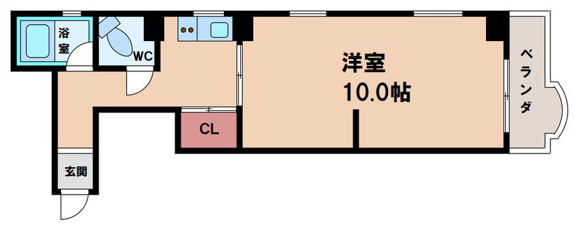 パークサイド長居(2K/2階)の間取り写真