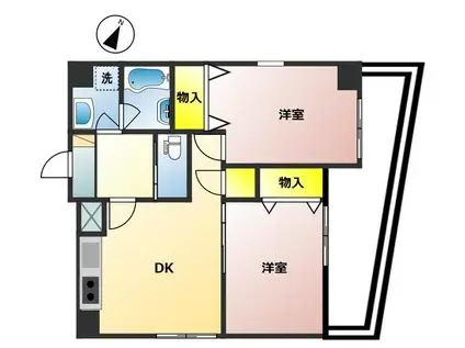 LBOX神田(2DK/8階)の間取り写真