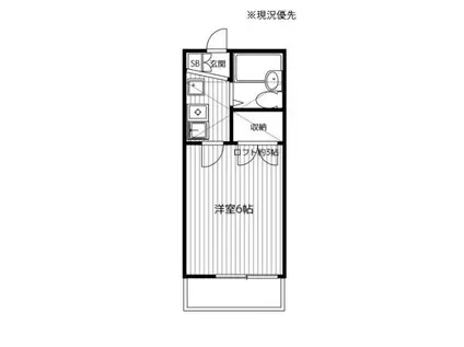 WOOD BELLII(1K/2階)の間取り写真