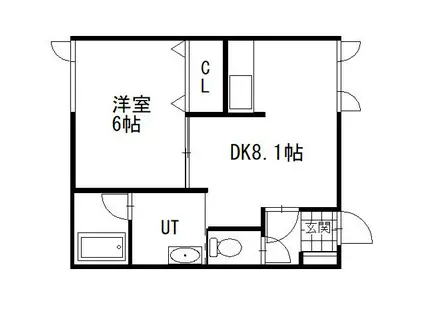 ウエルカムサトウ2(1DK/2階)の間取り写真