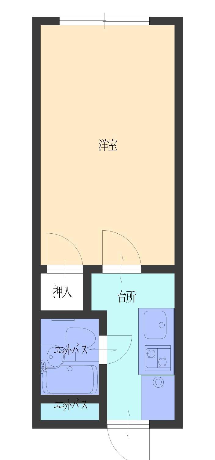 ESD泉本町(1K/1階)の間取り写真