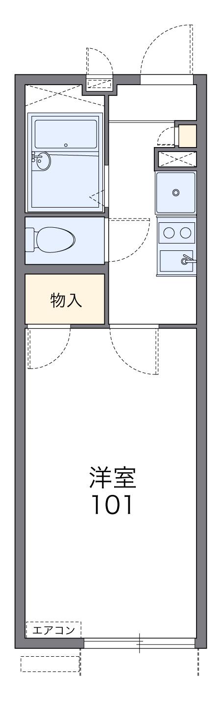 レオパレス富田林西(1K/1階)の間取り写真