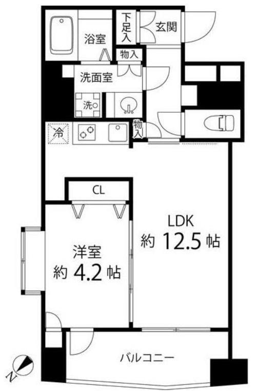 レニール本駒込(1LDK/4階)の間取り写真