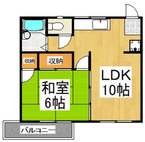 第一コーポ光(1LDK/3階)の間取り写真