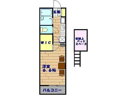 レオパレスHIROMEN(1K/2階)の間取り写真