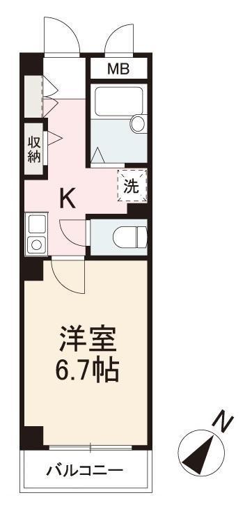 フィネス楠上(1K/1階)の間取り写真