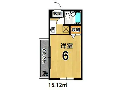 メゾン・パンヒル(ワンルーム/4階)の間取り写真