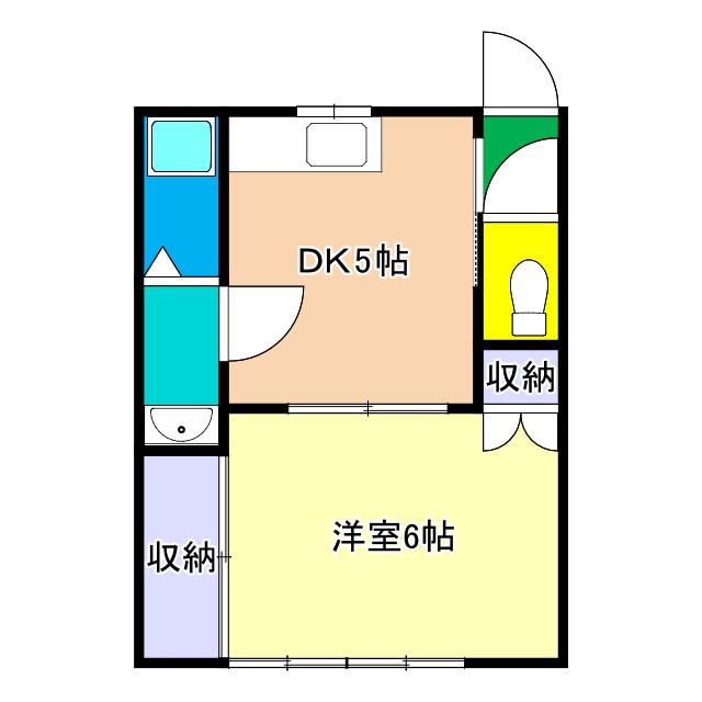 コスモハイツ高須(1DK/3階)の間取り写真