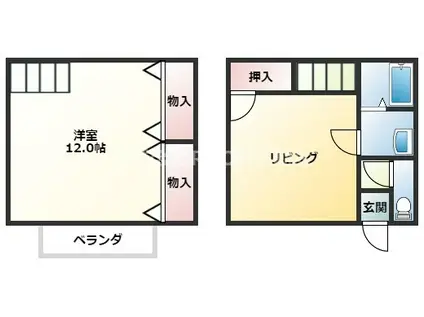 みどり館(1DK/1階)の間取り写真