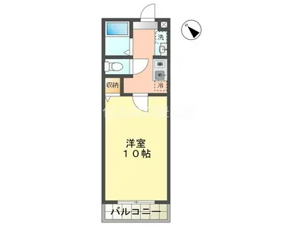 ウインズ A棟(1K/2階)の間取り写真