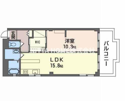 花太コーポ篠尾(1LDK/2階)の間取り写真
