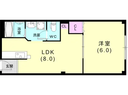 石原マンション(1DK/2階)の間取り写真