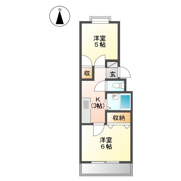 第7渡邊ビル(2K/1階)の間取り写真