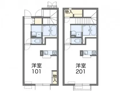 レオネクストロードスカイ(1K/2階)の間取り写真